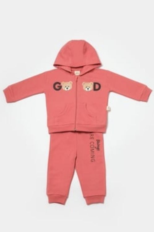 BabyCosy Organik Kapüşonlu Ceket Ve Pantolon Takımı, %100 Organik Pamuk, Bebek Ve Yenidoğan Serisi - Csy8006