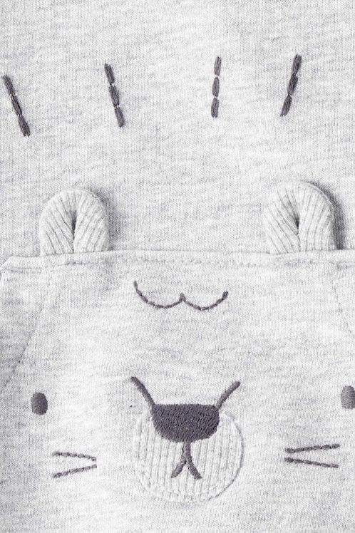 Carter's Erkek Bebek Aslan Temalı 3'lü Sweatshirt ve Pantolon Takımı - Gri/Yeşil (0-24 Ay)