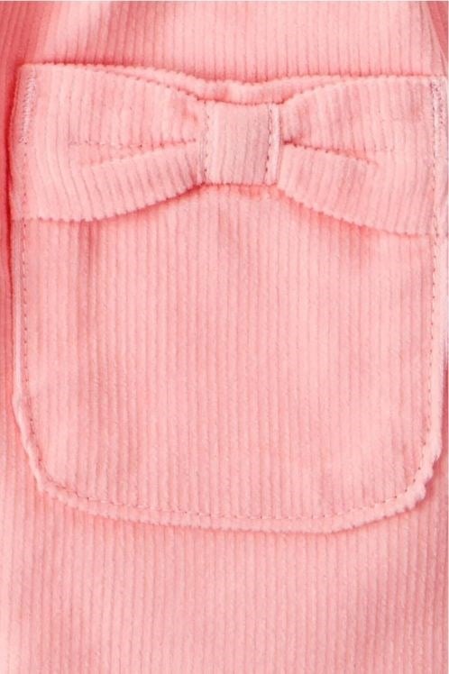 Carter's Kız Bebek Kadife Jile Tulum, Tişört ve Tayt 3'lü Set - Mercan/Fildişi