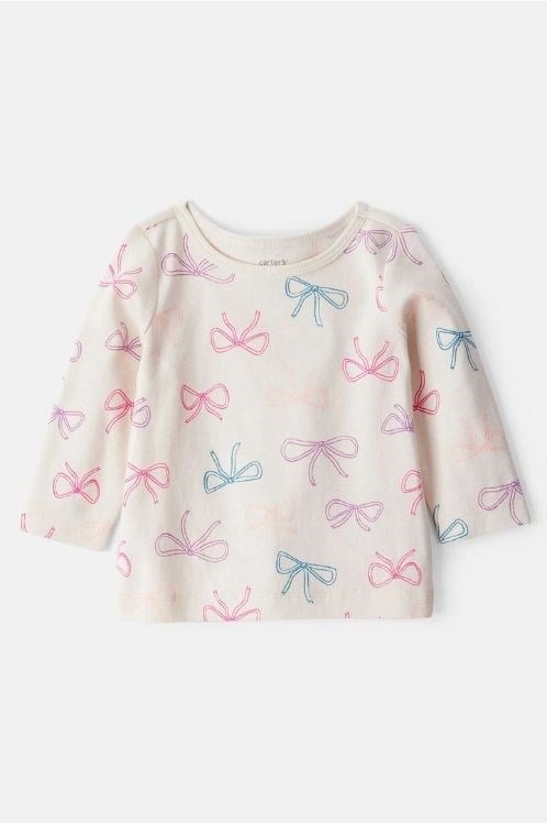 Carter's Kız Bebek Kadife Jile Tulum, Tişört ve Tayt 3'lü Set - Mercan/Fildişi