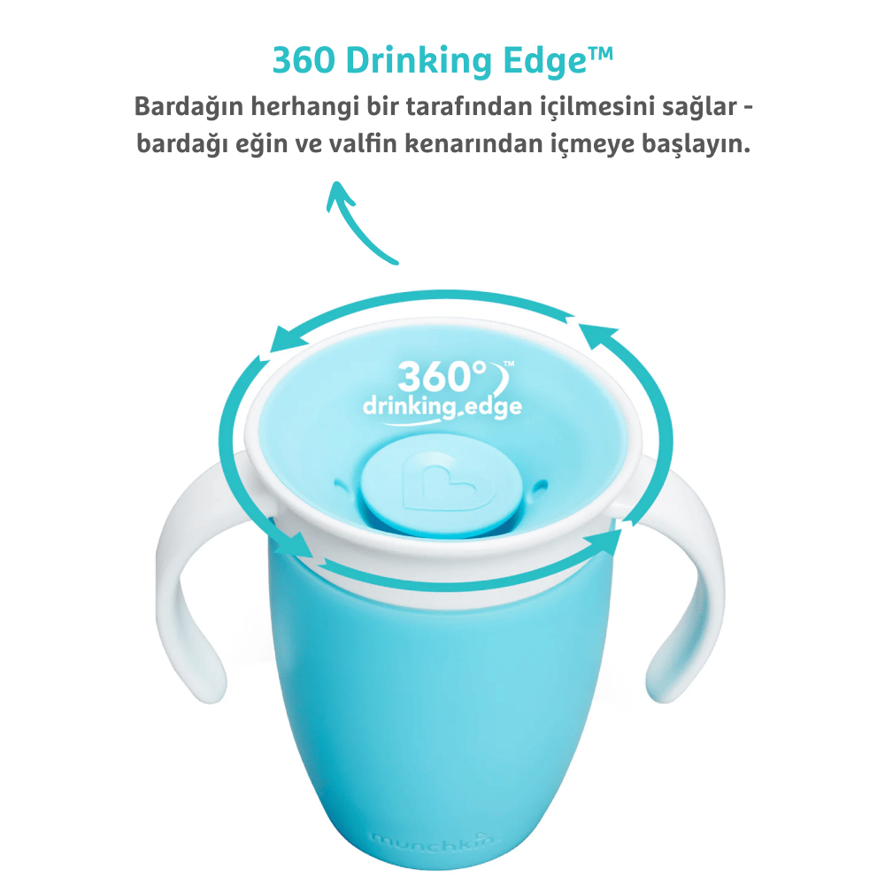 Mavi Renkli Miracle 360° Alıştırma Bardağı - 7 oz/207 ml