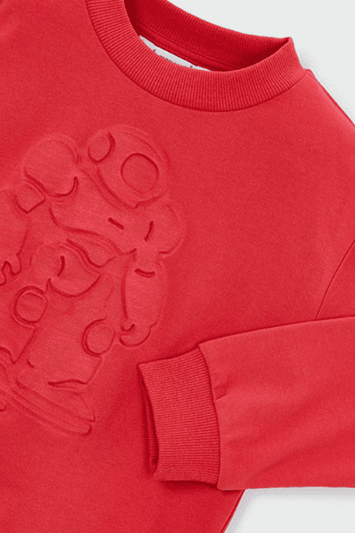 Mayoral Erkek Çocuk Robot Kabartmalı Sweatshirt Kırmızı