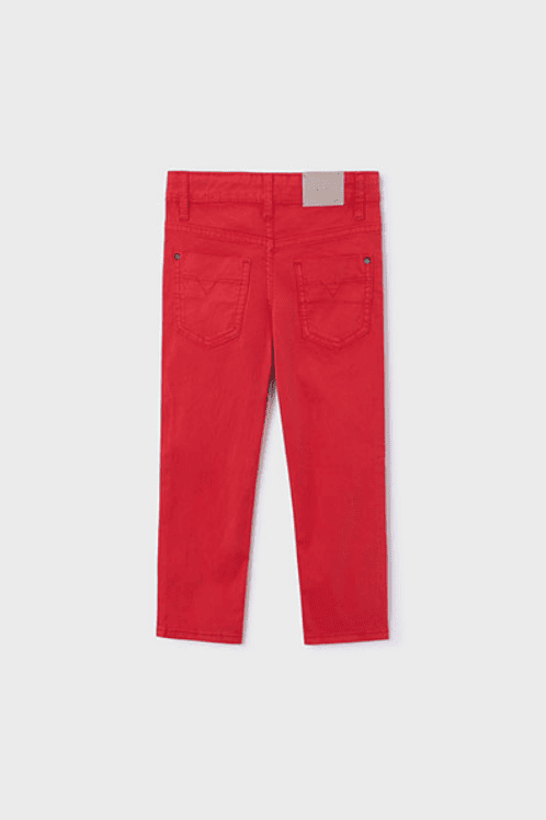 Mayoral Erkek Çocuk Slim Fit Basic Gabardin Pantolon - Mercan Kırmızısı