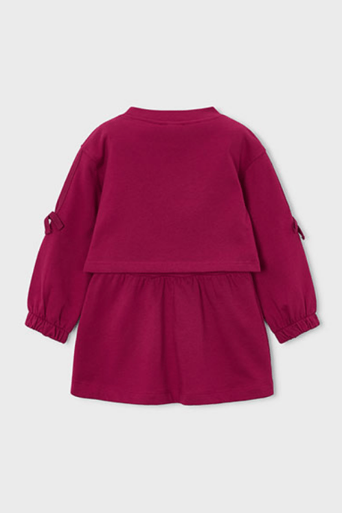 Mayoral Kız Çocuk Bordo İşlemeli Sweatshirt ve Elbise Takım