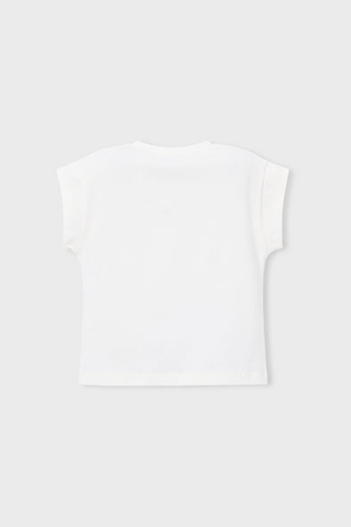 Mayoral Kız Çocuk Desenli T-shirt Beyaz