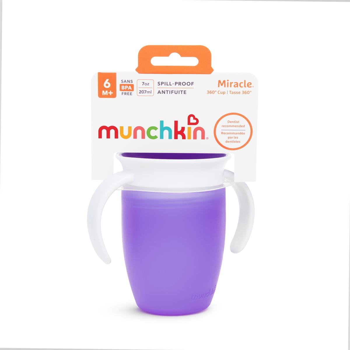 Mor Renkli Miracle 360° Alıştırma Bardağı - 7 oz/207 ml