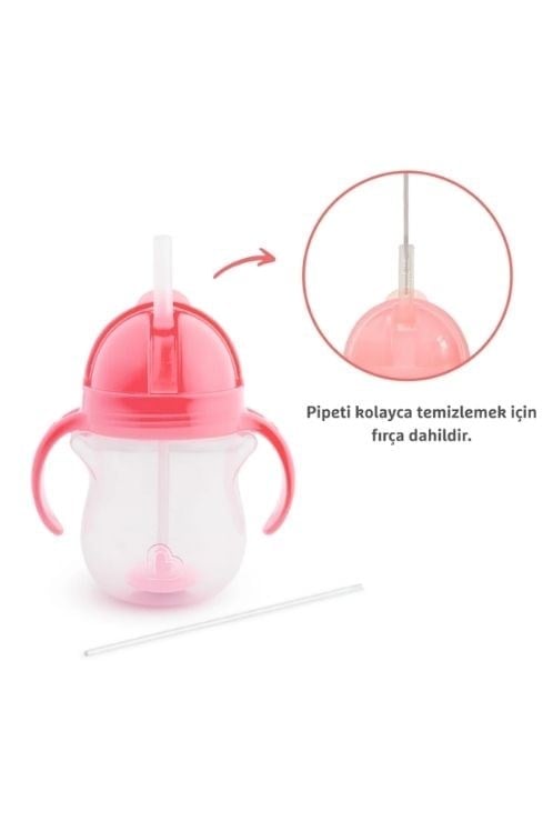 Munchkin Click Lock Kulplu Tıklama Uçlu Sızdırmaz Bardak 207ml-Pembe