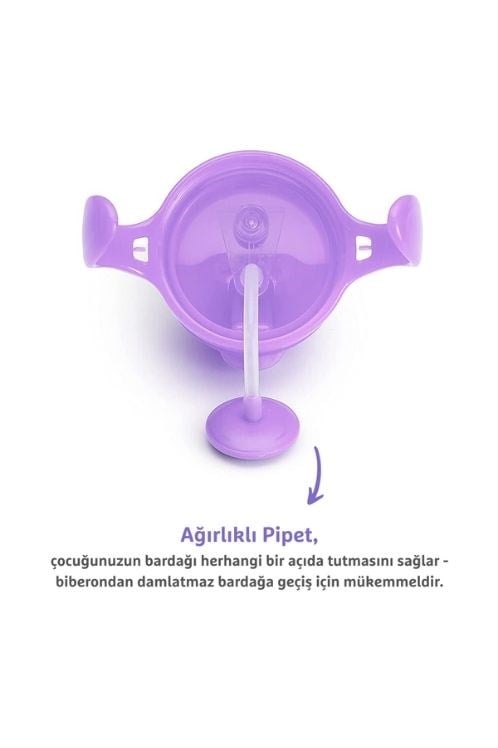 Munchkin Click Lock Kulplu Tıklama Uçlu Sızdırmaz Bardak 207ml-Mor