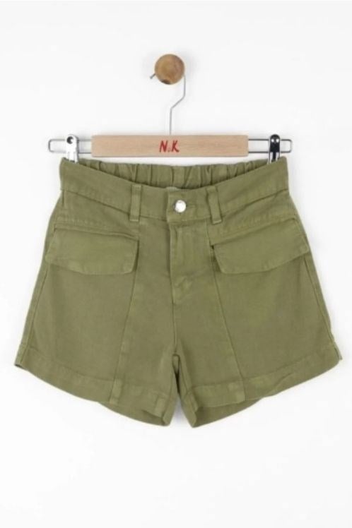 NK Kids Triko Detaylı Crop Bluz ve Lyocell Şort Takımı