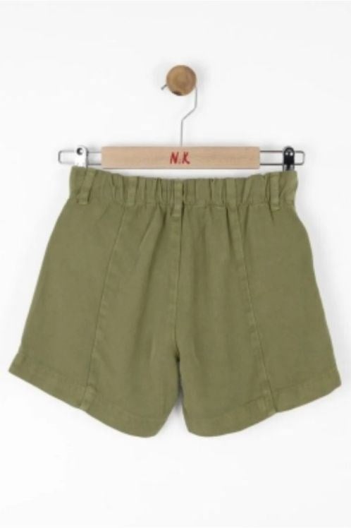 NK Kids Triko Detaylı Crop Bluz ve Lyocell Şort Takımı