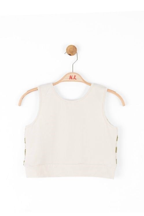 NK Kids Triko Detaylı Crop Bluz ve Lyocell Şort Takımı