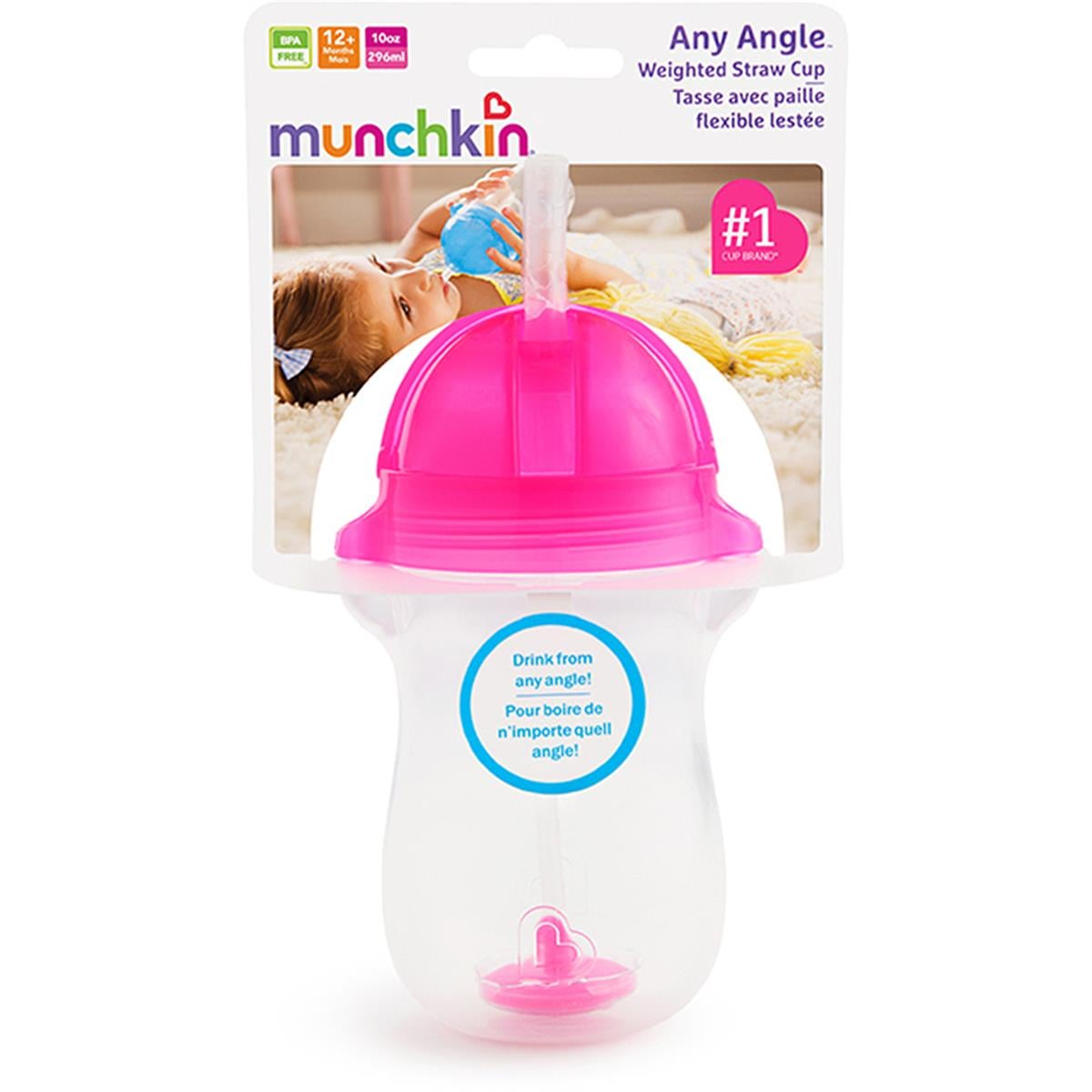 Pembe Renkli Munchkin Tıklama Uçlu Alıştırma Bardağı - 10 oz/296 ml