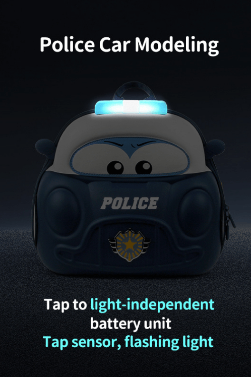 Supercute Car Sırt Çantası–Police (Işıklı ve Armalı)