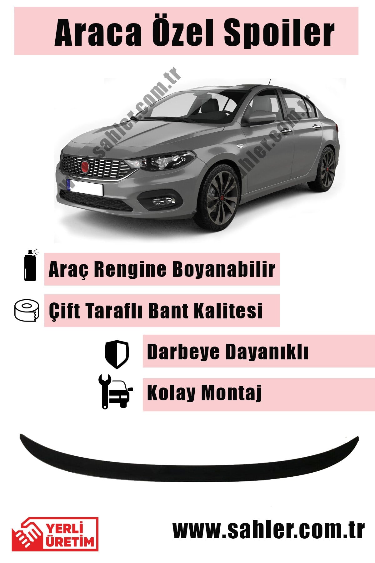 FIAT EGEA Araca Özel Piano Black Spoiler