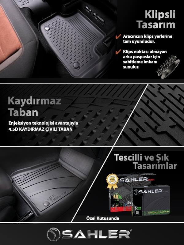 CHERY TIGGO 7 Pro 2020+ Uyumlu 4.5D SAHLER Paspas
