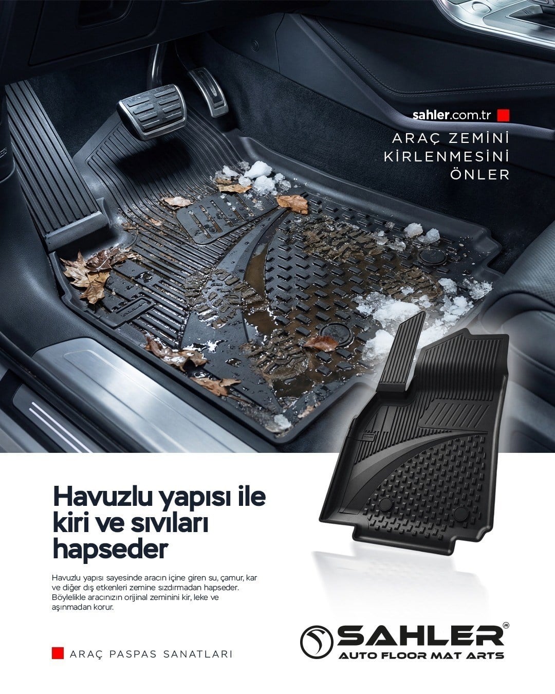 Skoda Kamiq 2020+ Uyumlu 4.5D Premium Havuzlu Oto Paspas ve Liner Bagaj Havuzu | SAHLER