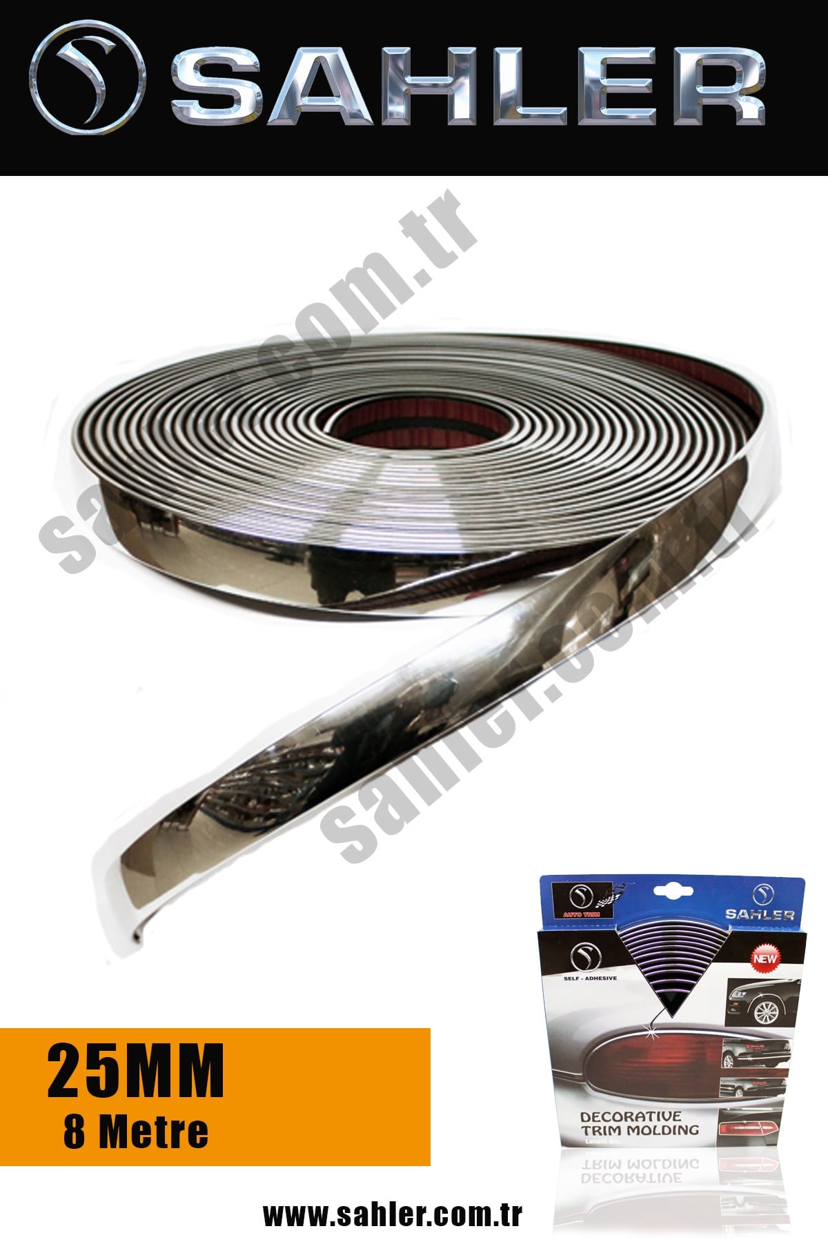 SAHLER 8 Metre *25mm Krom Dekoratif Çıta 