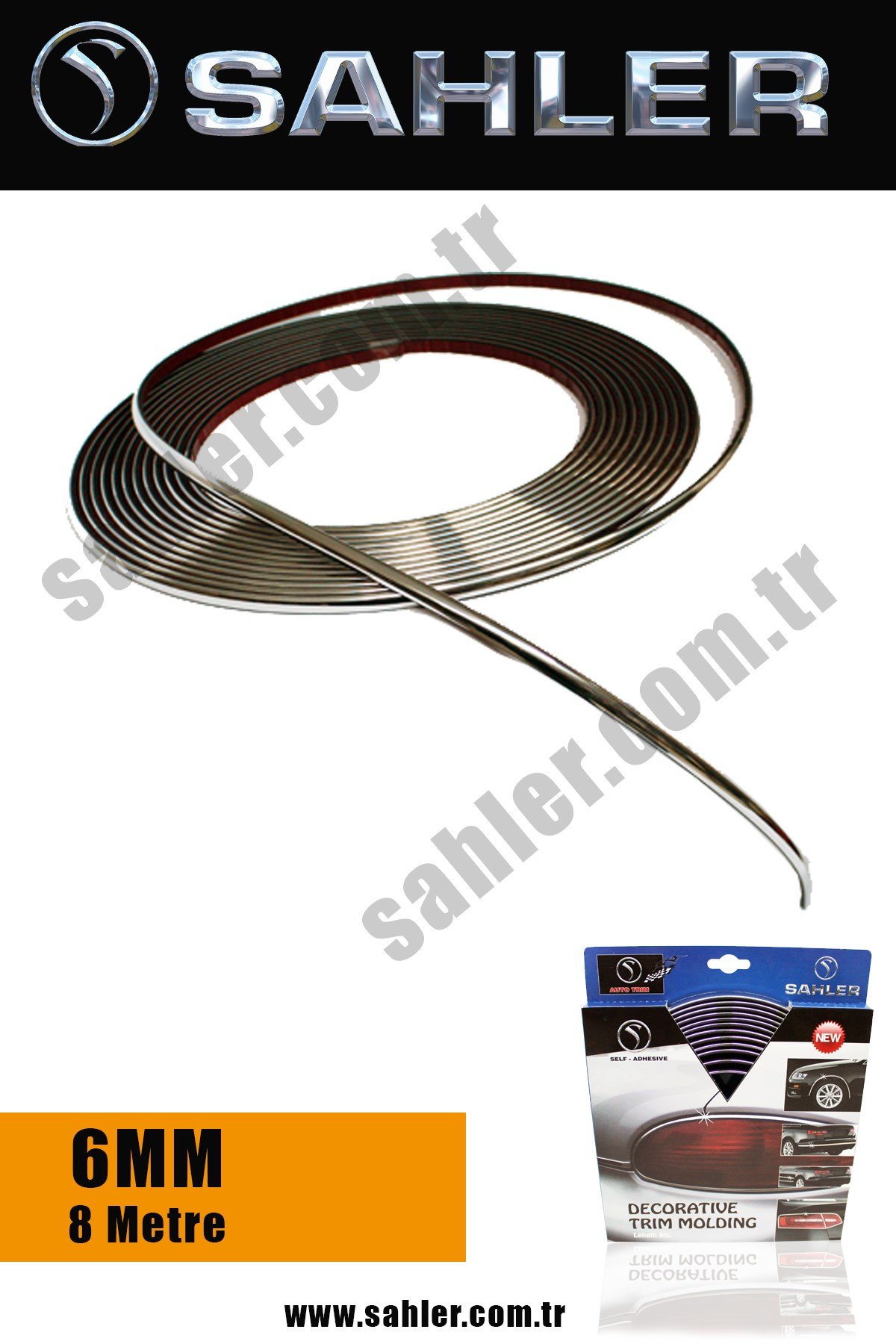 SAHLER 8 Metre *6mm Krom Dekoratif  Çıta