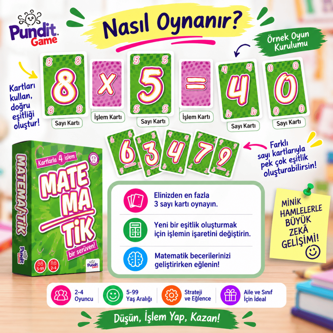 Concentration & Matema/TİK & Sweet Sweep 3'lü Eğitim ve Zeka Oyunu Paketi | Dikkat, Hafıza ve Matematik