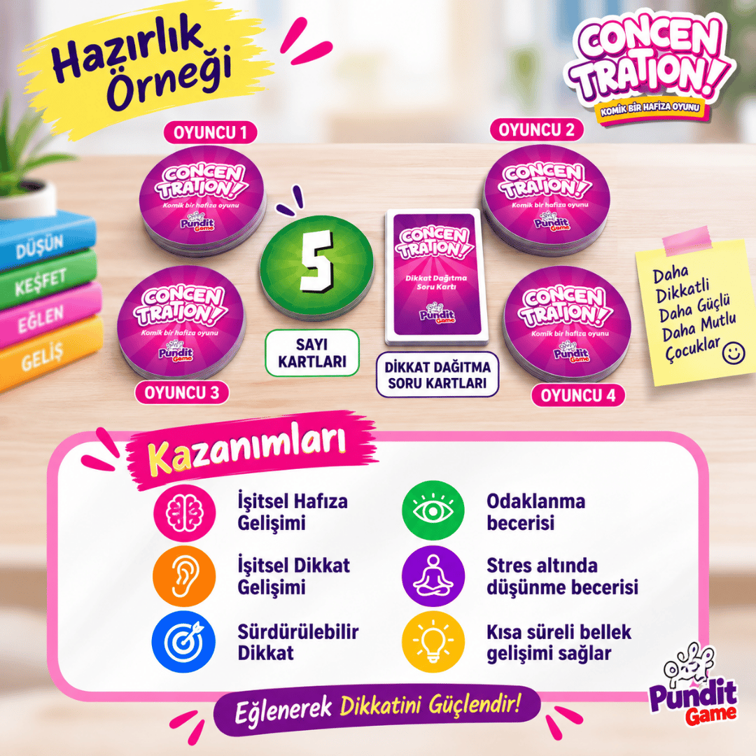 Concentration & Matema/TİK & Sweet Sweep 3'lü Eğitim ve Zeka Oyunu Paketi | Dikkat, Hafıza ve Matematik