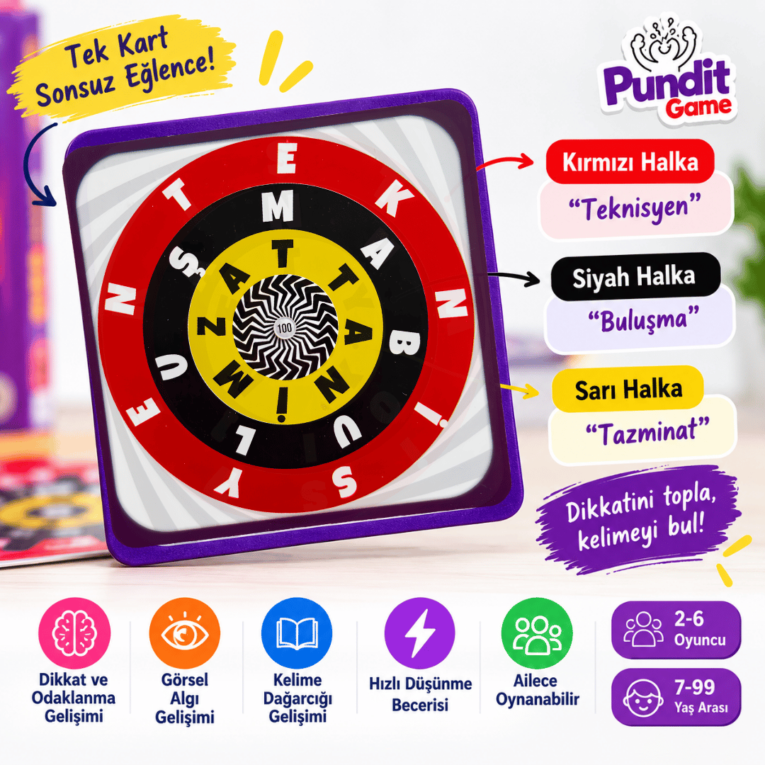 Kelimelerce & Concentration & Sweet Sweep 3'lü Eğitim ve Zeka Oyunu Paketi | Kelime, Dikkat ve Hafıza