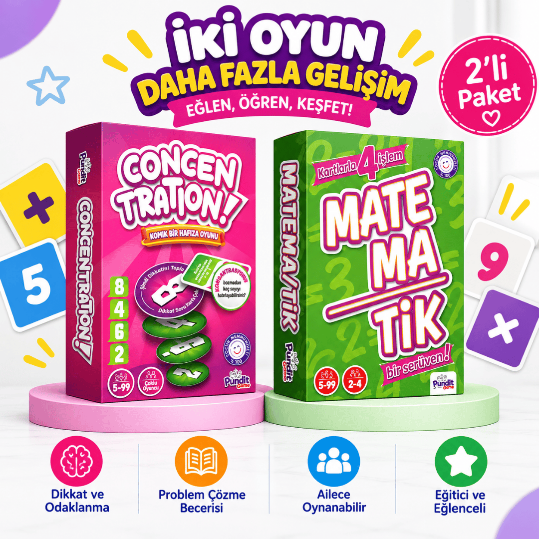 Matematik - Concentration Kutu Oyunları Paketi | 5+ Yaş