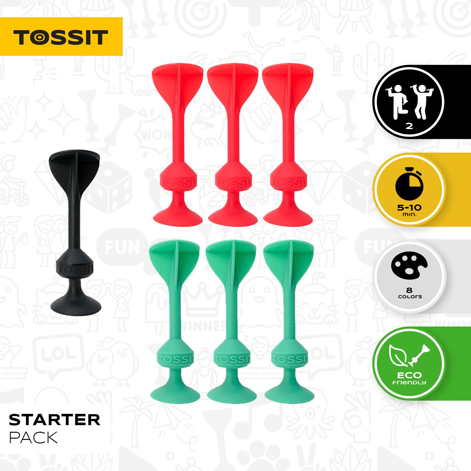 Tossit Silikon Dart - Başlangıç Seti - Kırmızı/Camgöbeği