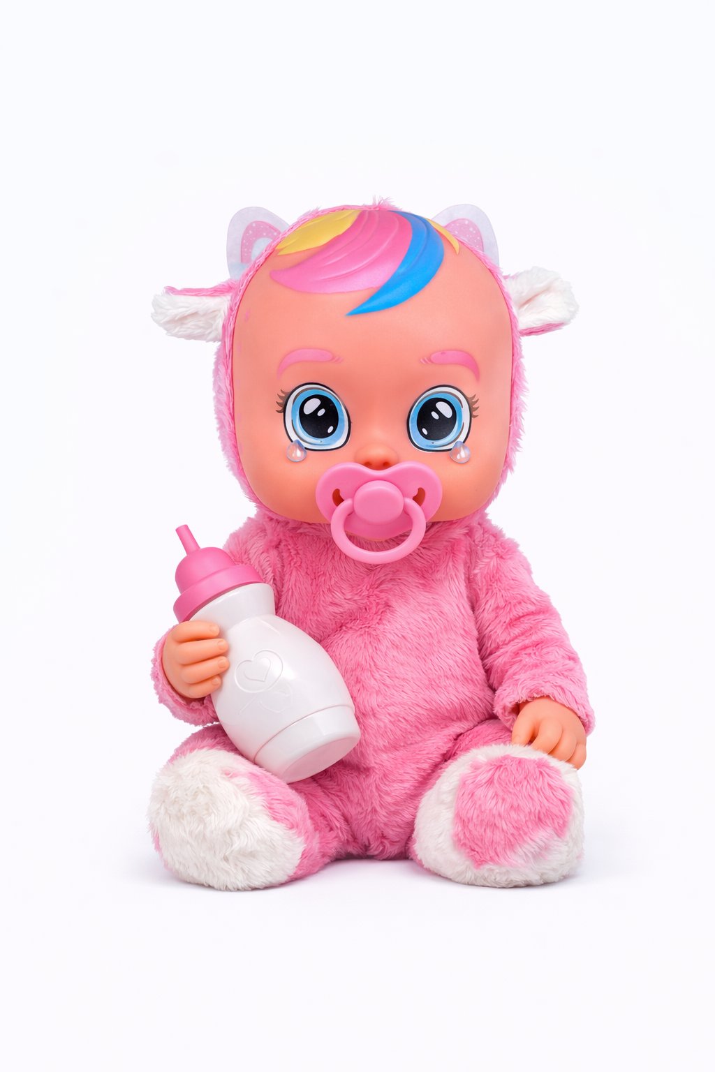 Ağlayan Et Bebek Oyuncak 20 cm – Su İçen Konuşan Bebek Oyuncağı 3+ Yaş Pembe Renk
