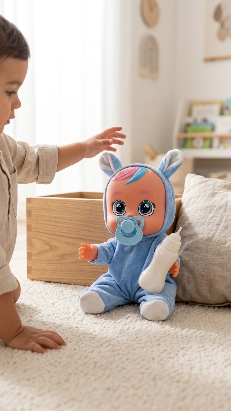 Ağlayan ve Konuşan Et Bebek Açık Mavi