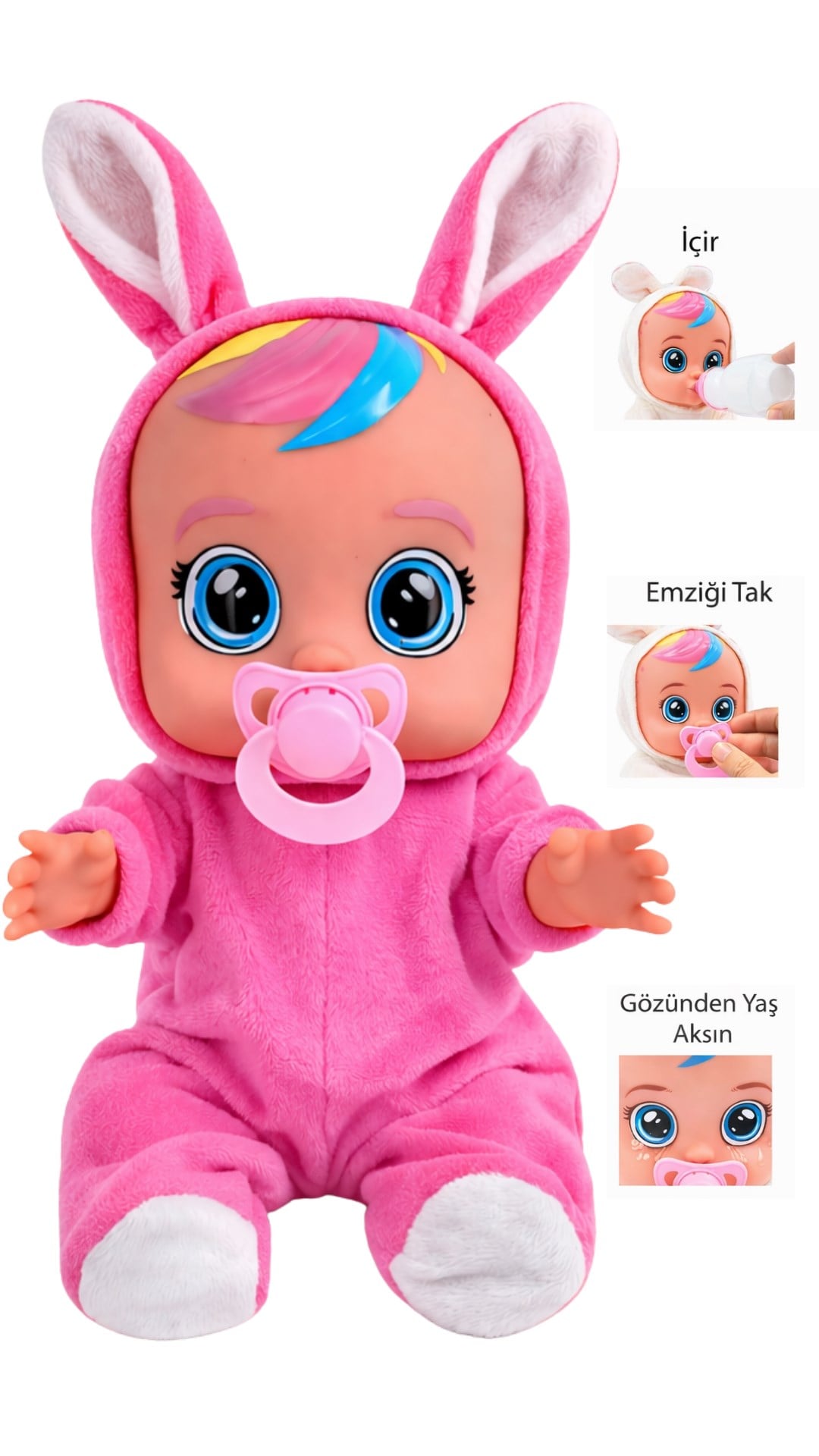 Ağlayan ve Konuşan Et Bebek Açık Pembe
