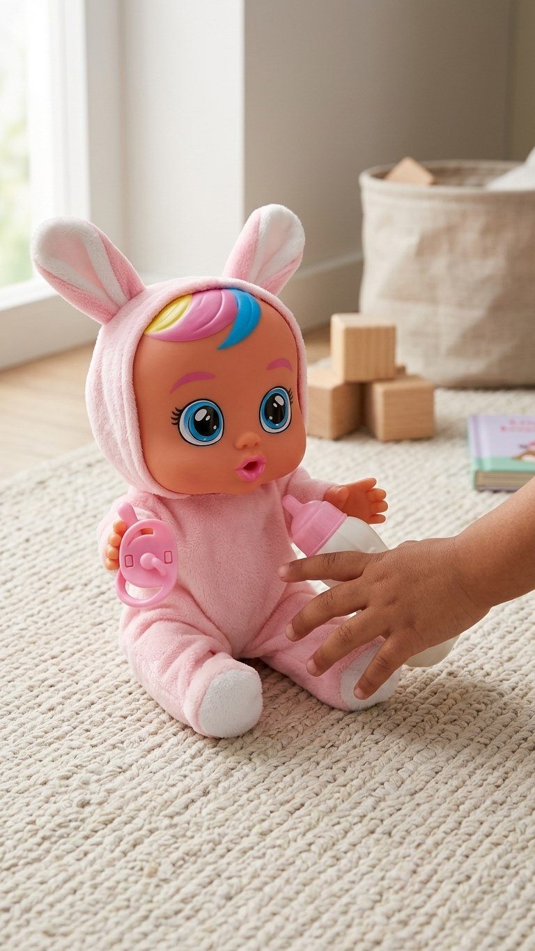 Ağlayan ve Konuşan Et Bebek Toz Pembe