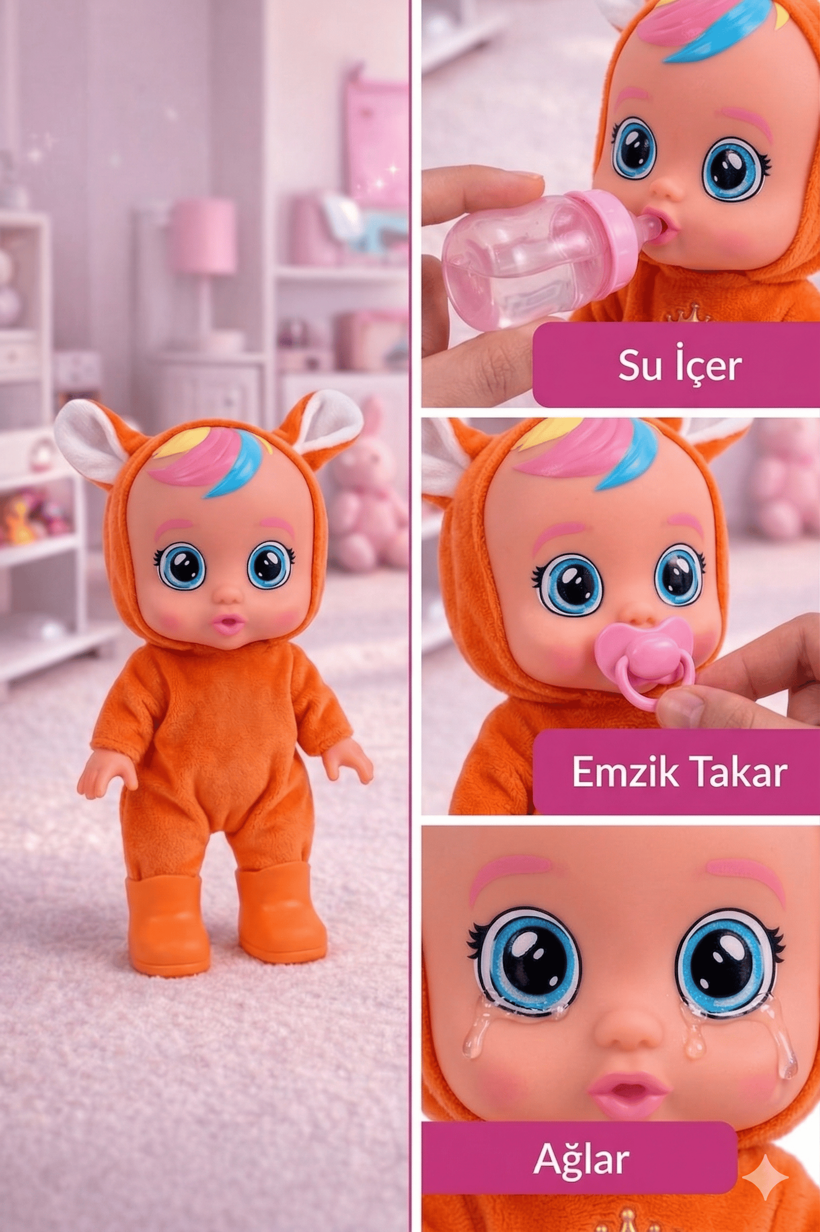Ağlayan ve Konuşan Et Bebek Turuncu