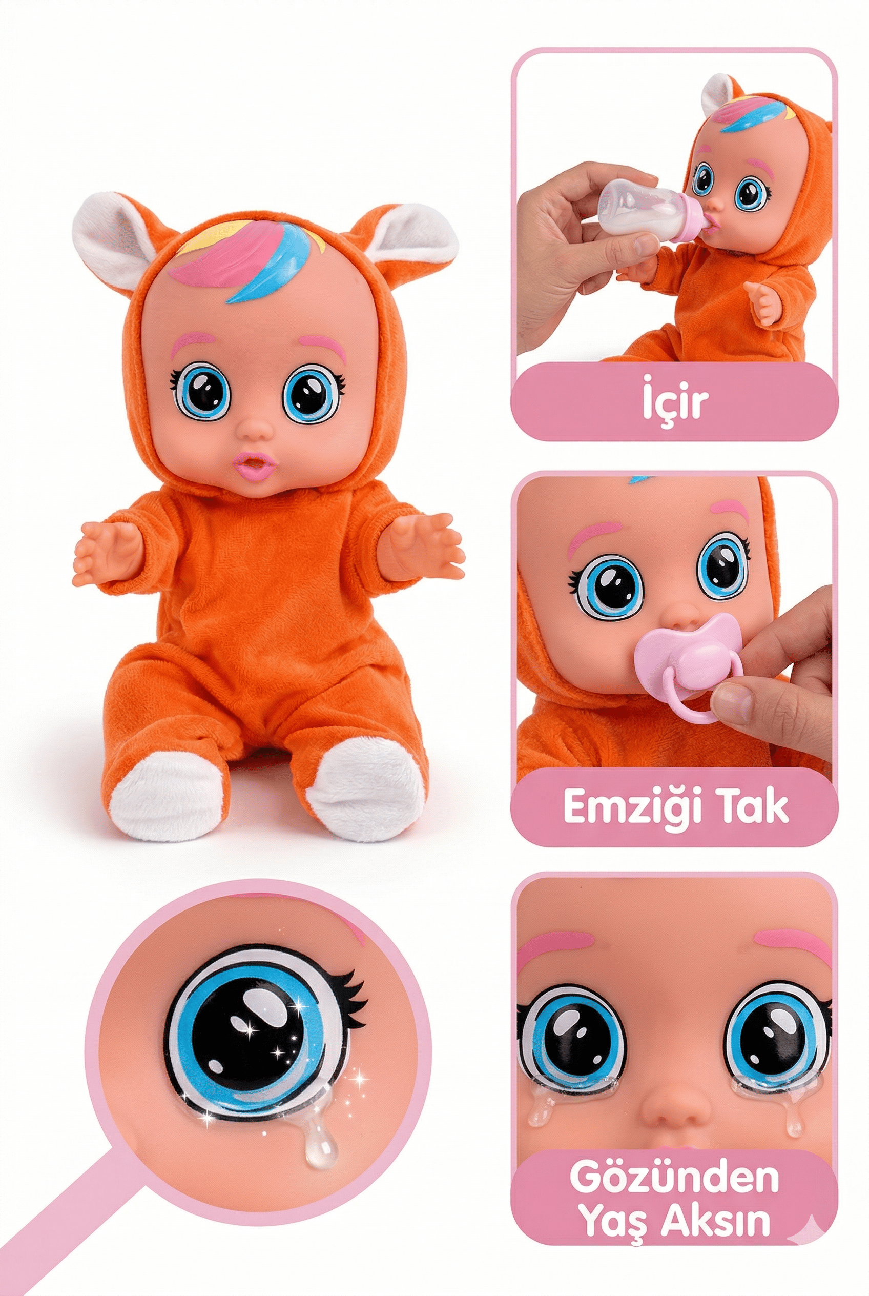 Ağlayan ve Konuşan Et Bebek Turuncu