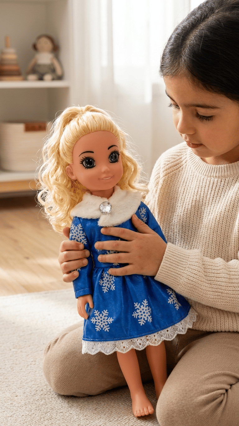 Lena Karlı Bebek 35 cm Sesli ve Şarkı Söyleyen Oyuncak Bebek