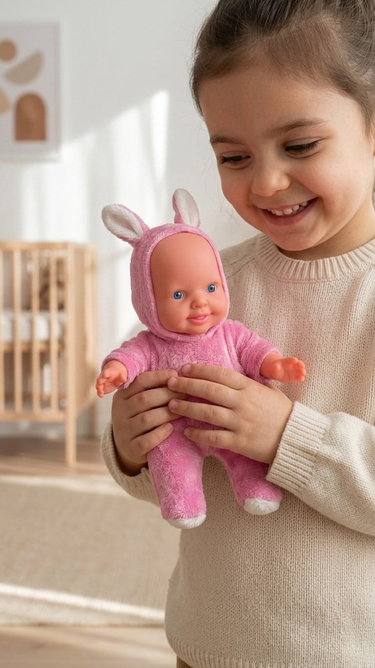 Toyx Sevimli Tavşan Kostümlü Oyuncak Bebek – Pembe, 3+ Yaş