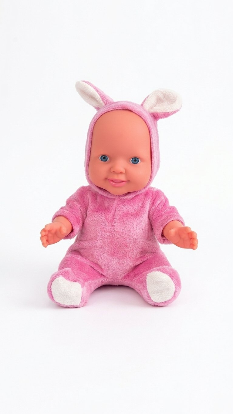 Toyx Sevimli Tavşan Kostümlü Oyuncak Bebek – Pembe, 3+ Yaş