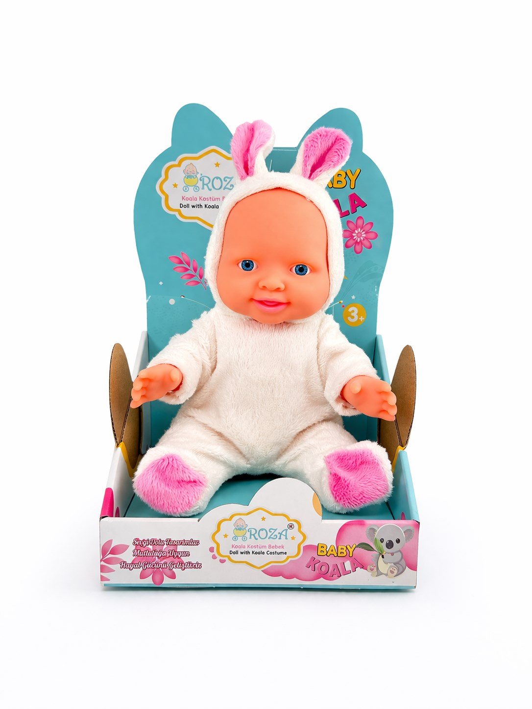 Toyx Sevimli Tavşan Kostümlü Oyuncak Bebek – Beyaz, 3+ Yaş