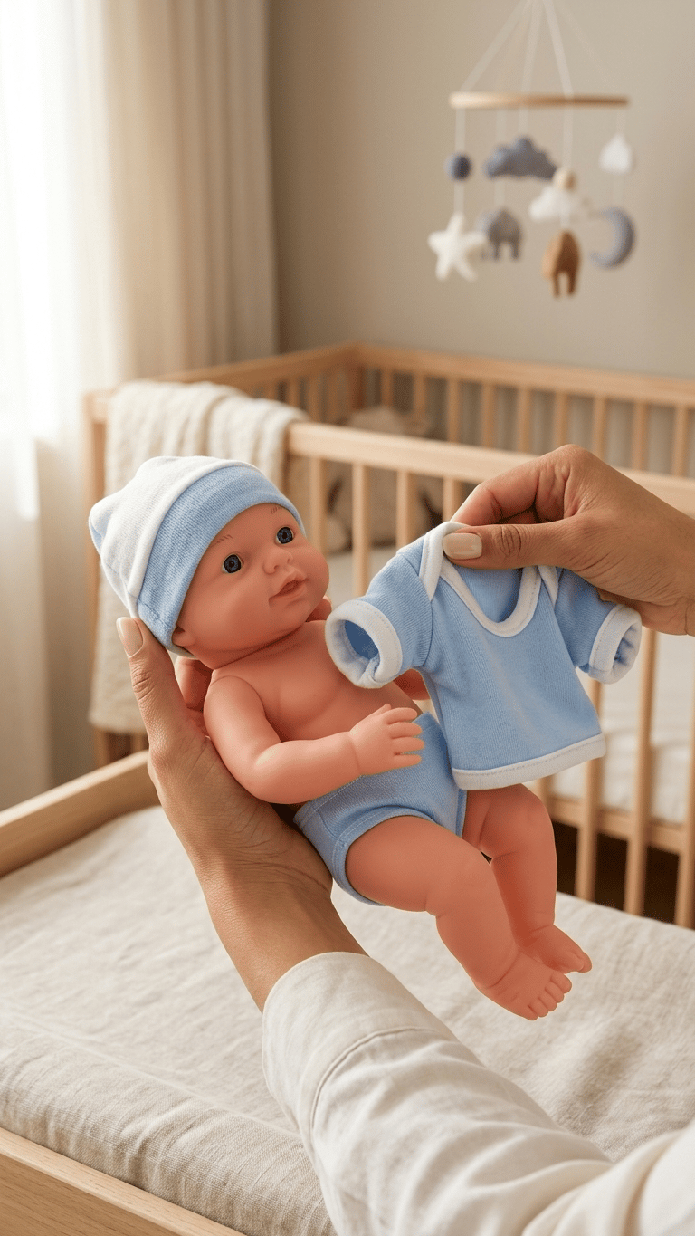 Toyx Yenidoğan Bebek Oyuncak Seti – Bezli, Giydirilebilir Bebek, Kıyafetli Oyuncak Bebek 3+ Yaş