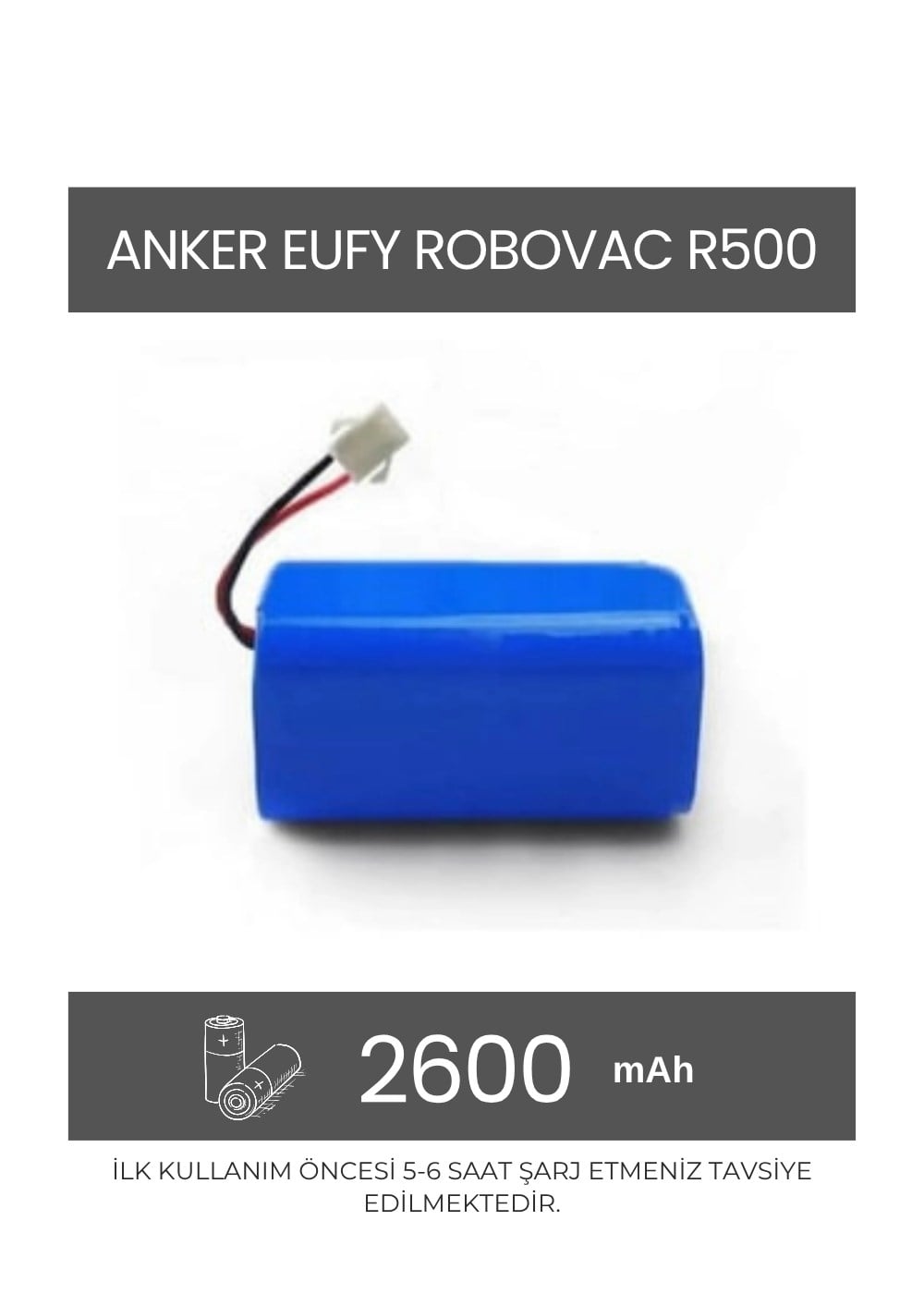 Anker Eufy Robovac R500 Robot Süpürge Uyumlu 2600 mAh Batarya - Muadil Ürün