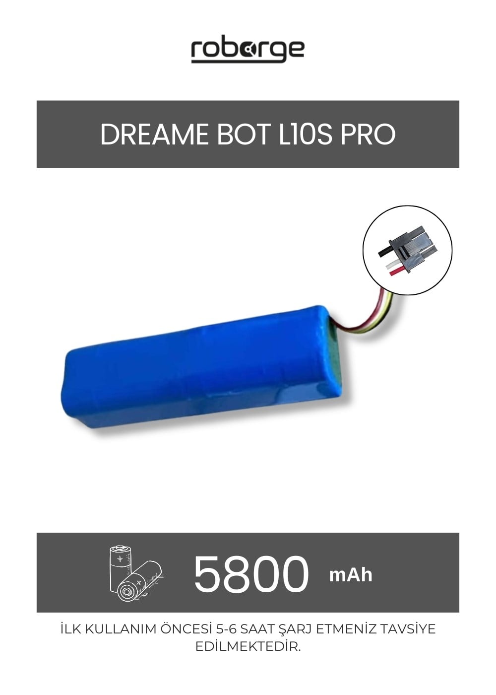 Dreame Bot L10S Pro (RLS6L) Robot Süpürge Uyumlu Batarya 5800 mAh - Muadil Ürün