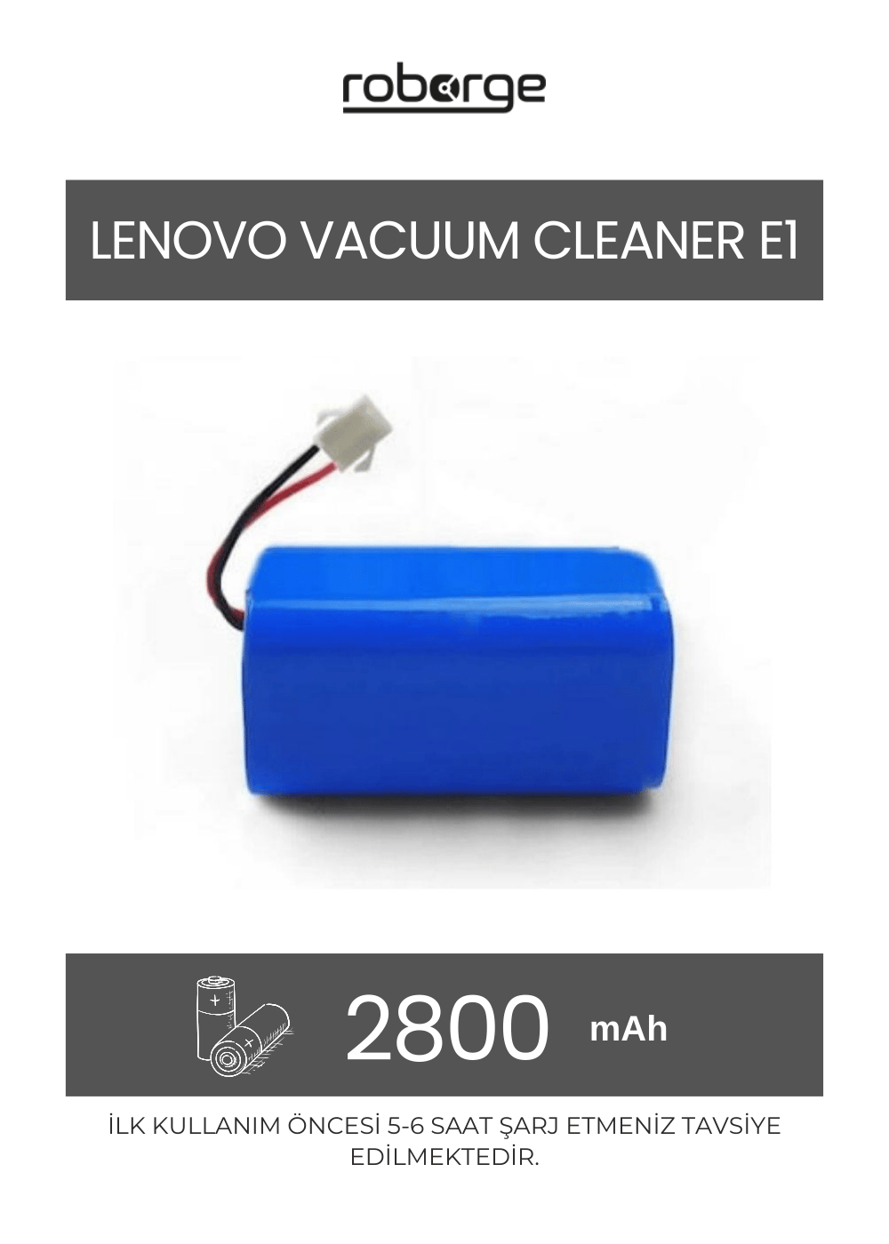 Lenovo Vacuum Cleaner E1 Robot Süpürge Uyumlu Batarya 2800 mAh - Muadil Ürün