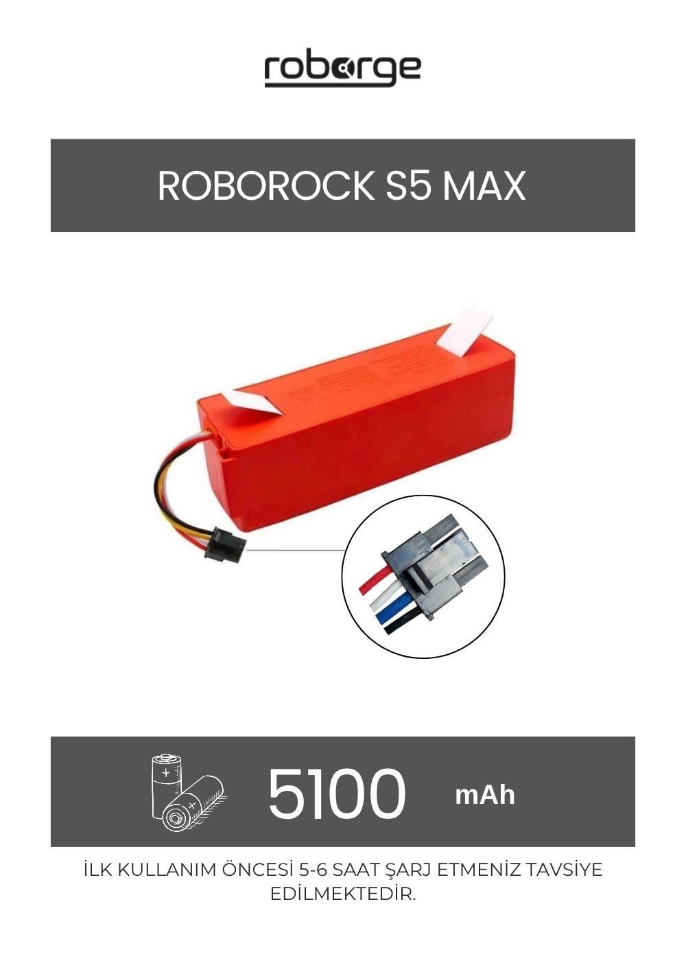 Roborock S5 Max Robot Süpürge Uyumlu Batarya 5100 mAh - Muadil Ürün