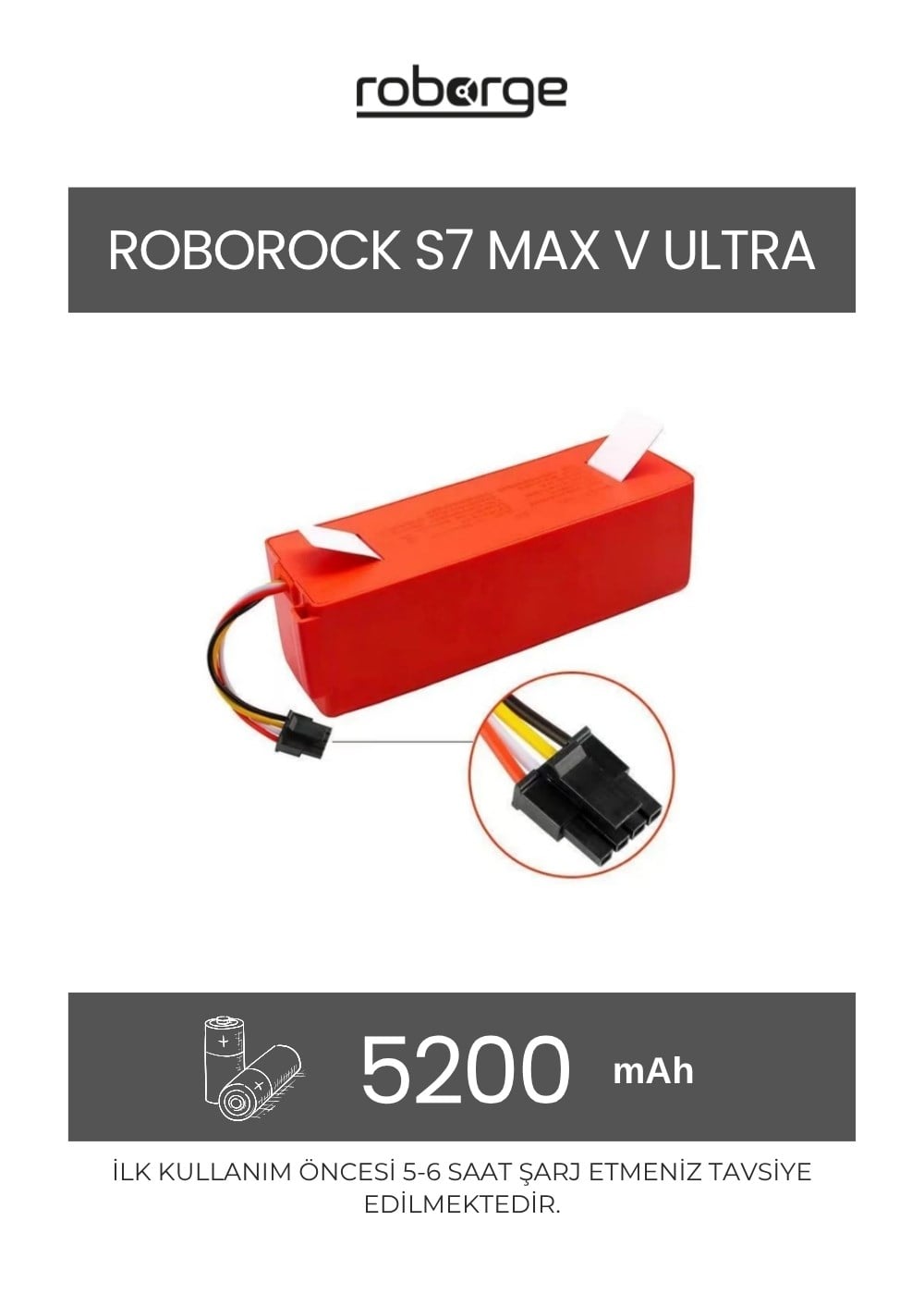 Roborock S7 Max V Ultra Robot Süpürge Uyumlu Batarya 5200 mAh - Muadil Ürün