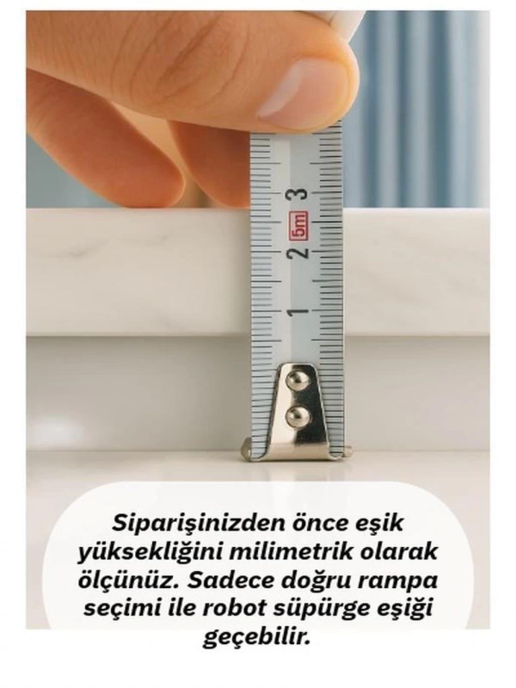 Robot Süpürge Kapı Eşik Rampası 1,6cm - Gri