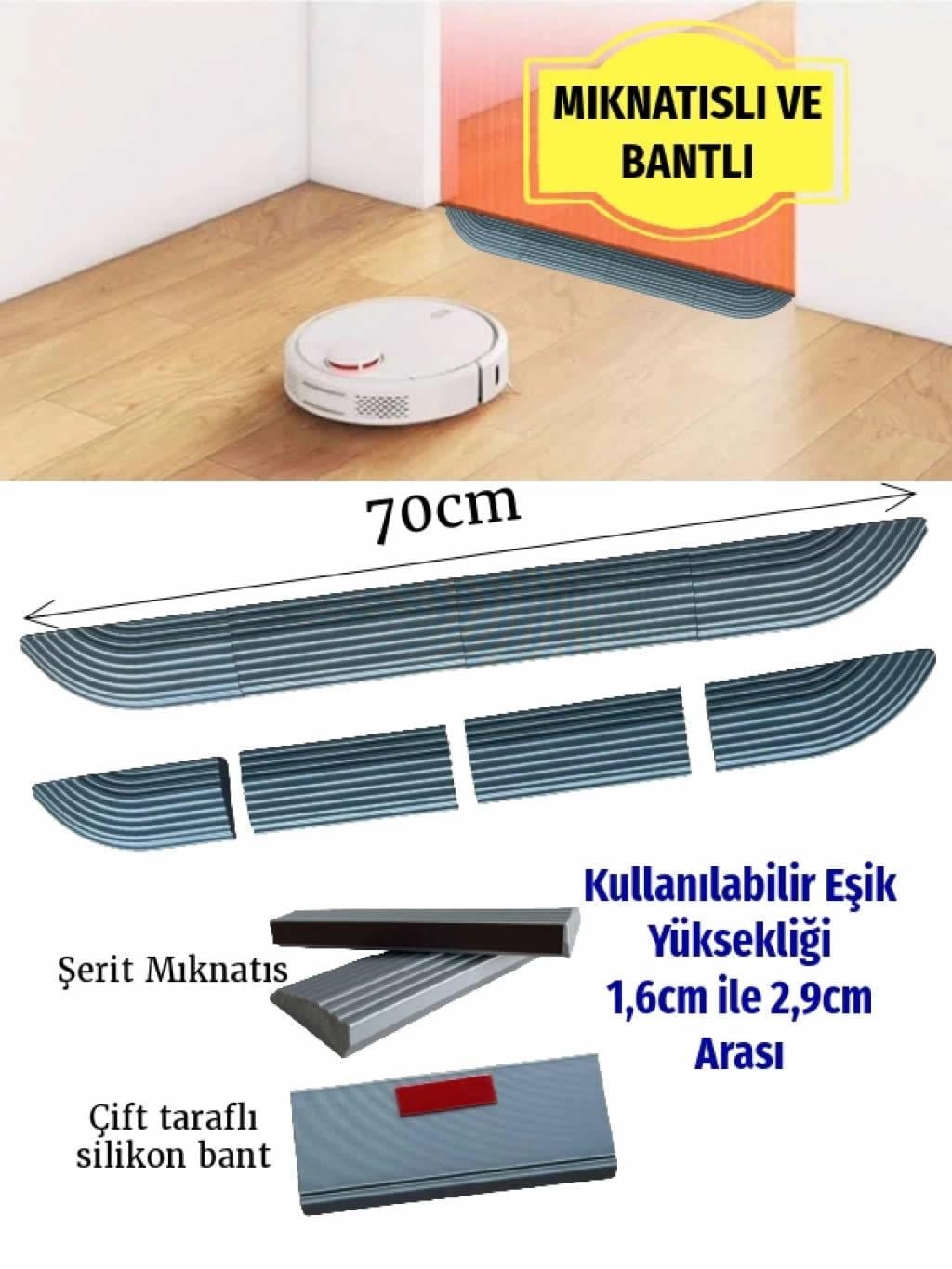 Robot Süpürge Kapı Eşik Rampası 1,6cm - Gri