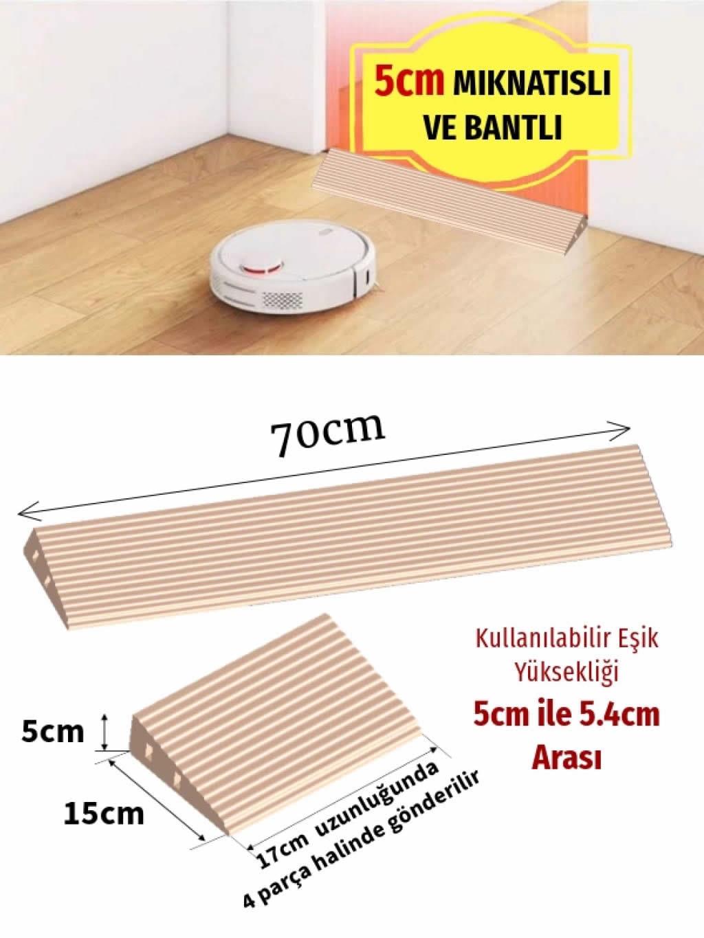 Robot Süpürge Kapı Eşik Rampası 5cm - Krem