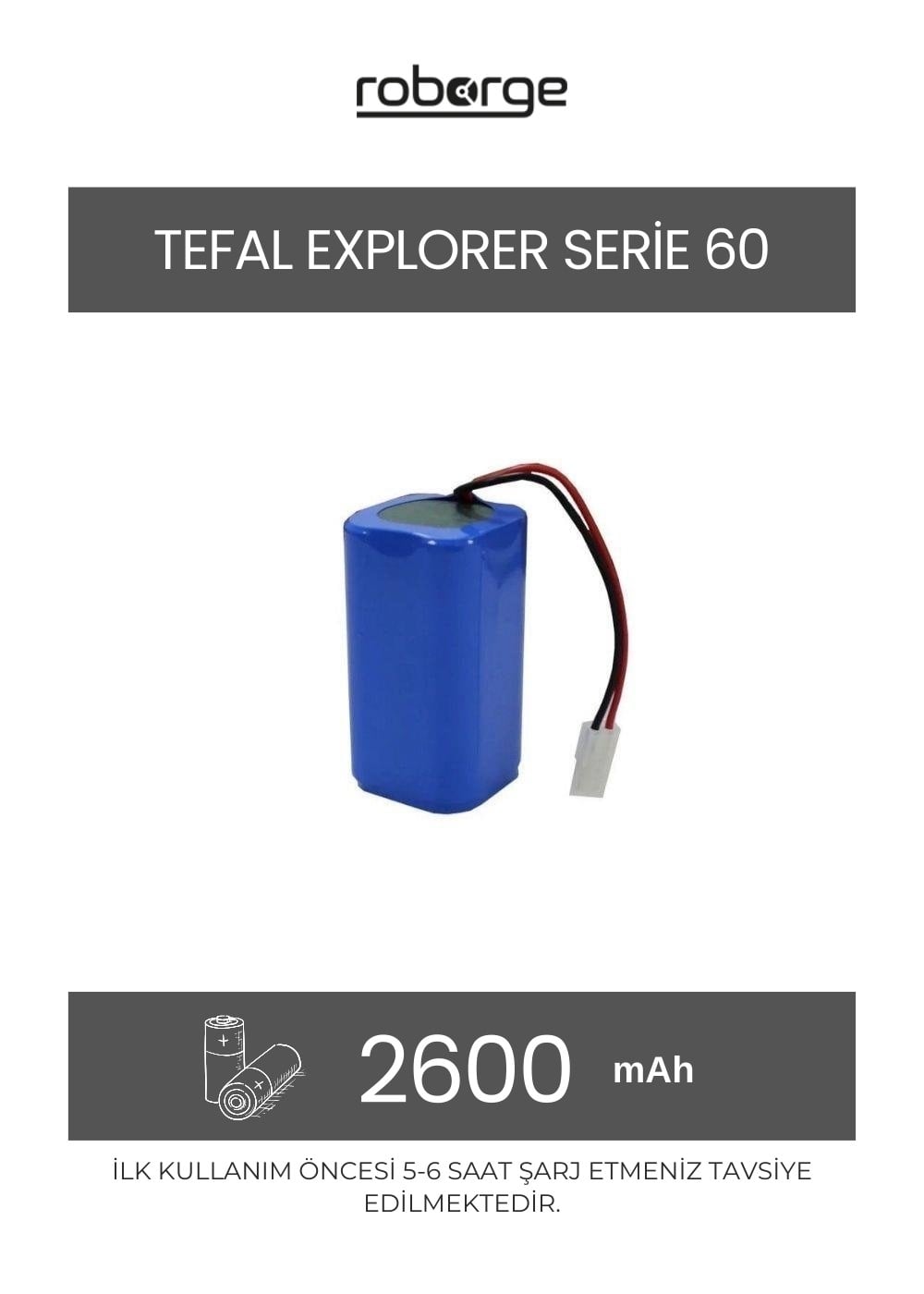 Tefal Explorer Serie 60 Robot Süpürge Uyumlu 2600 mAh Batarya - Muadil Ürün