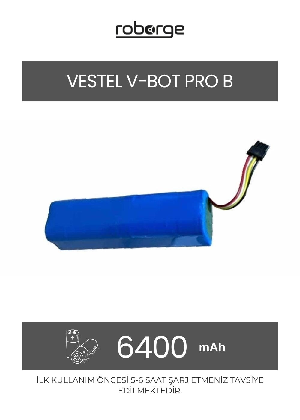 V-Bot Pro B Robot Süpürge Uyumlu Batarya 6400 mAh - Muadil Ürün