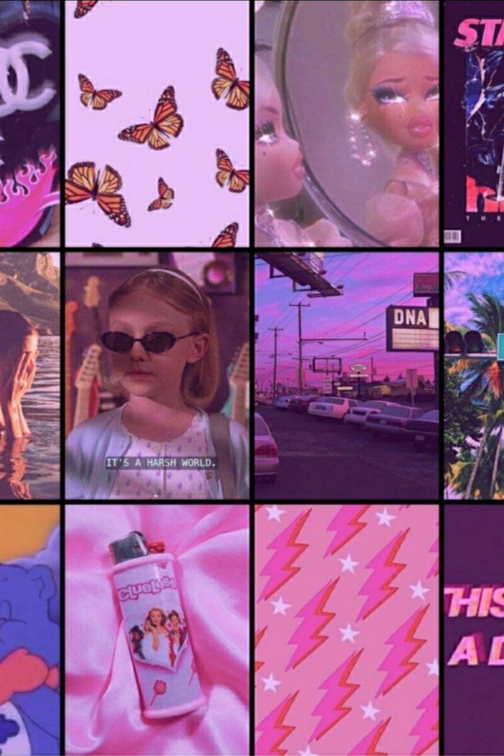 Aesthetic Pink indie 60lı Duvar Posteri Seti