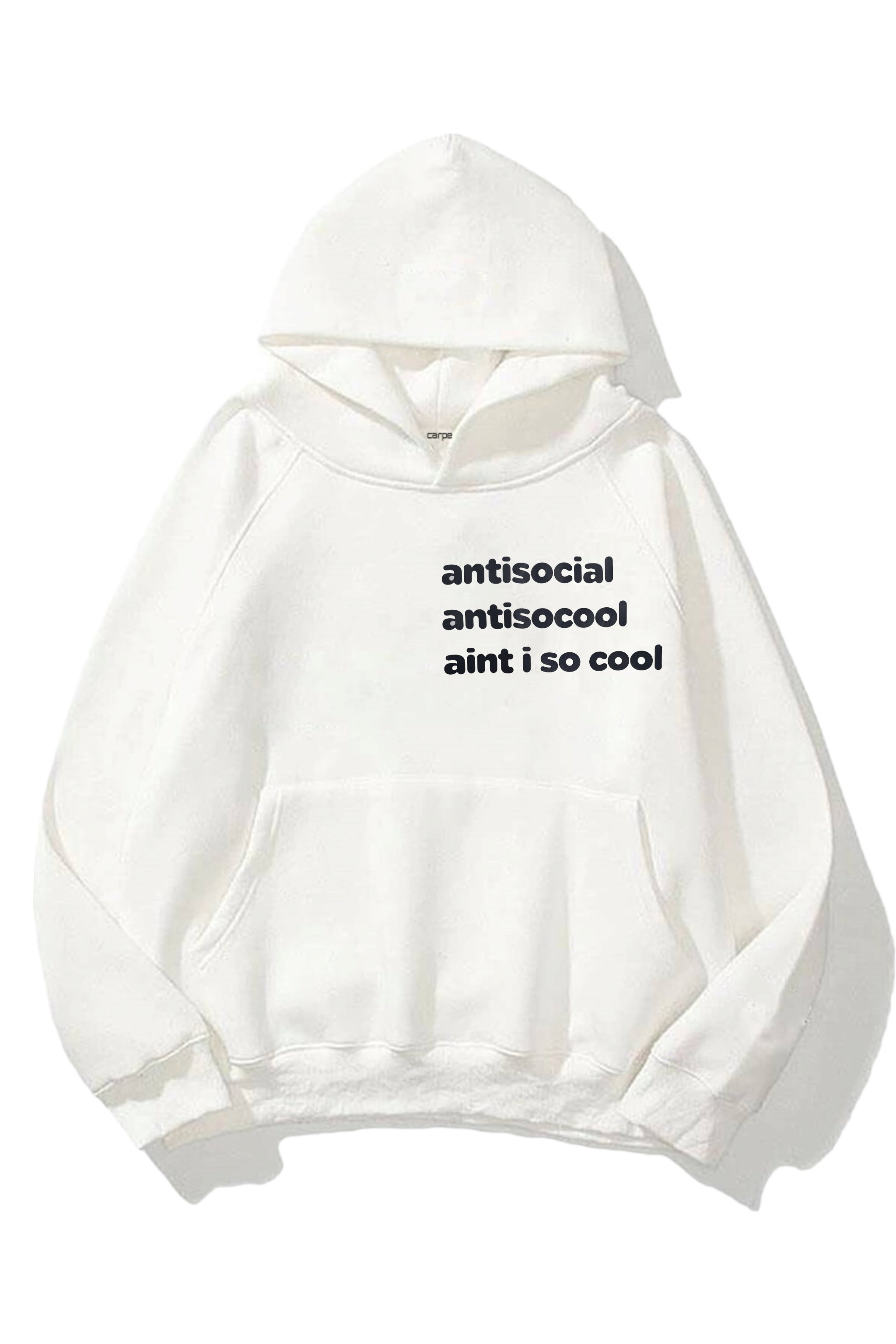 Antisocial 3 iplik Beyaz Oversize Sweatshirt